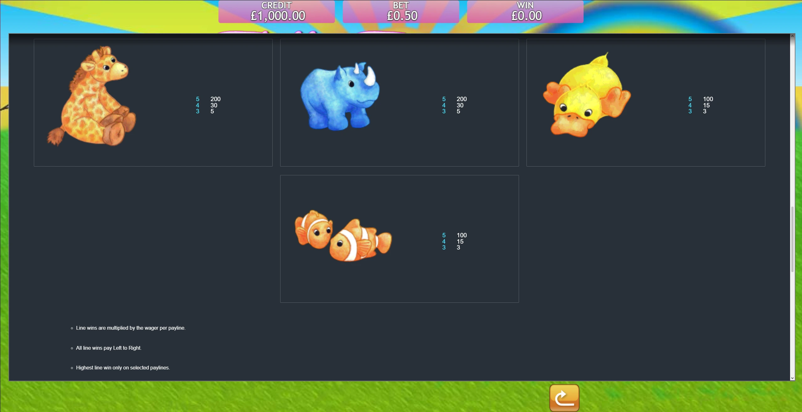 Fluffy Favourites 10 line wins continued