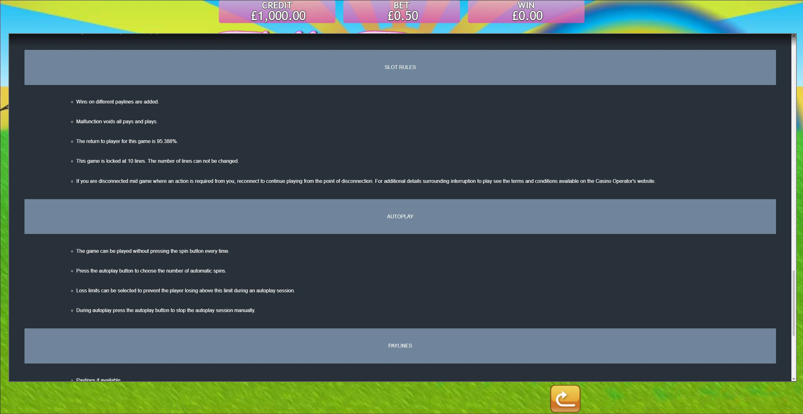 Fluffy Favourites 10 slot rules and autoplay