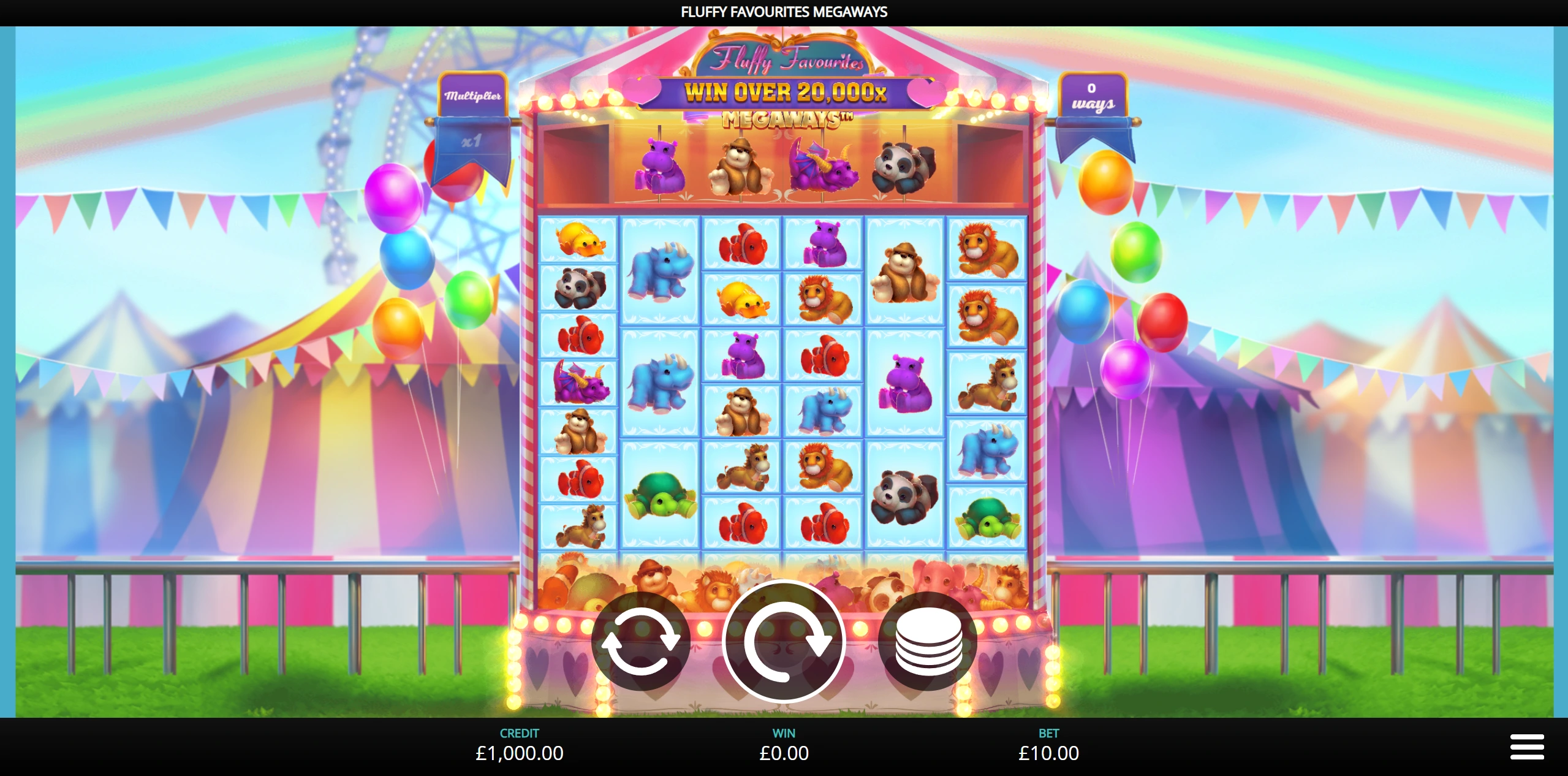 Fluffy Favorites Megaways slot reels